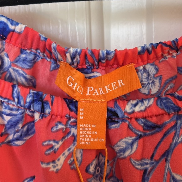 NWT Gigi Parker Blue Pink Floral Off-Shoulder Top Size Medium - Picture 6 of 9